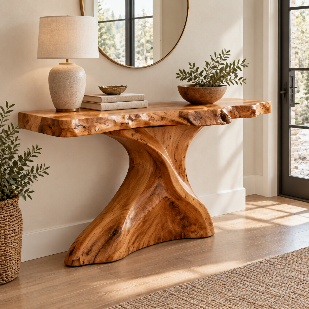 Riverbend Live-Edge Sculpted Console in use