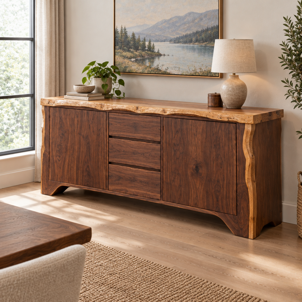 Riverbend Live-Edge Sideboard side view
