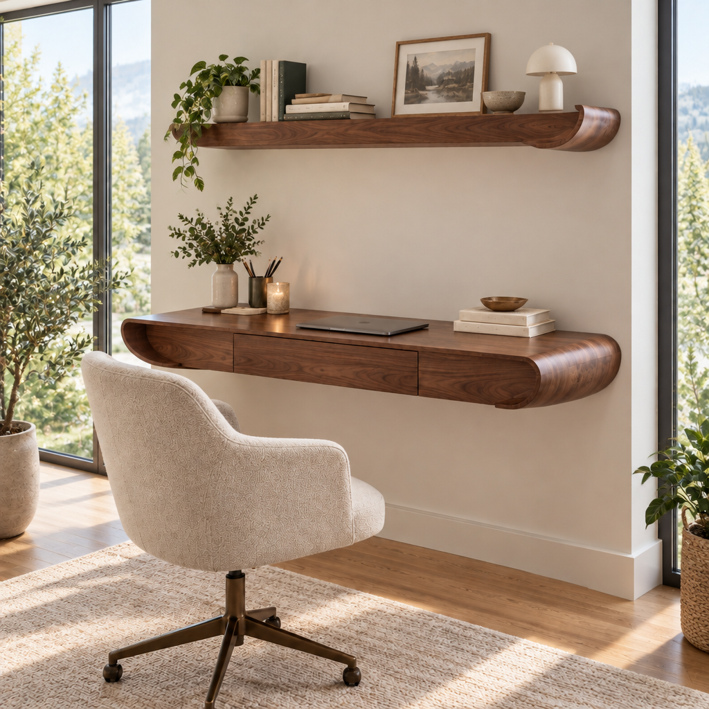 Atelier Floating Wall Desk in a living space