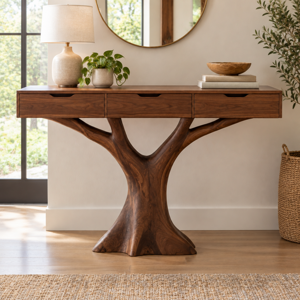 Atelier Tree-Base Drawer Console in use
