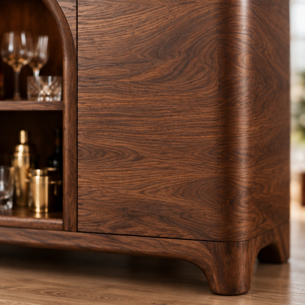 Atelier Arched Bar Sideboard wood grain close-up