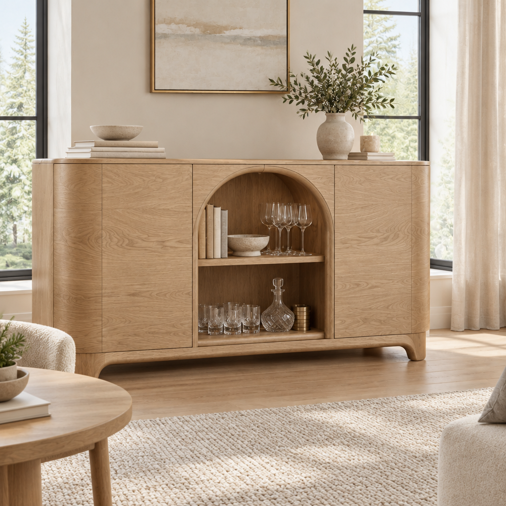 Atelier Arched Bar Sideboard in Natural Oak finish