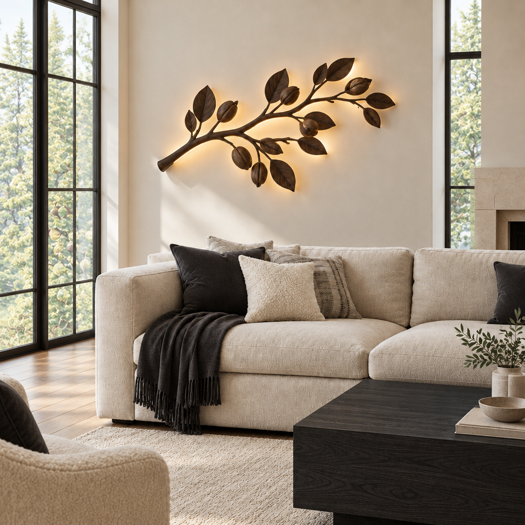 Atelier Branch LED Wall Light in Ebonized Black finish