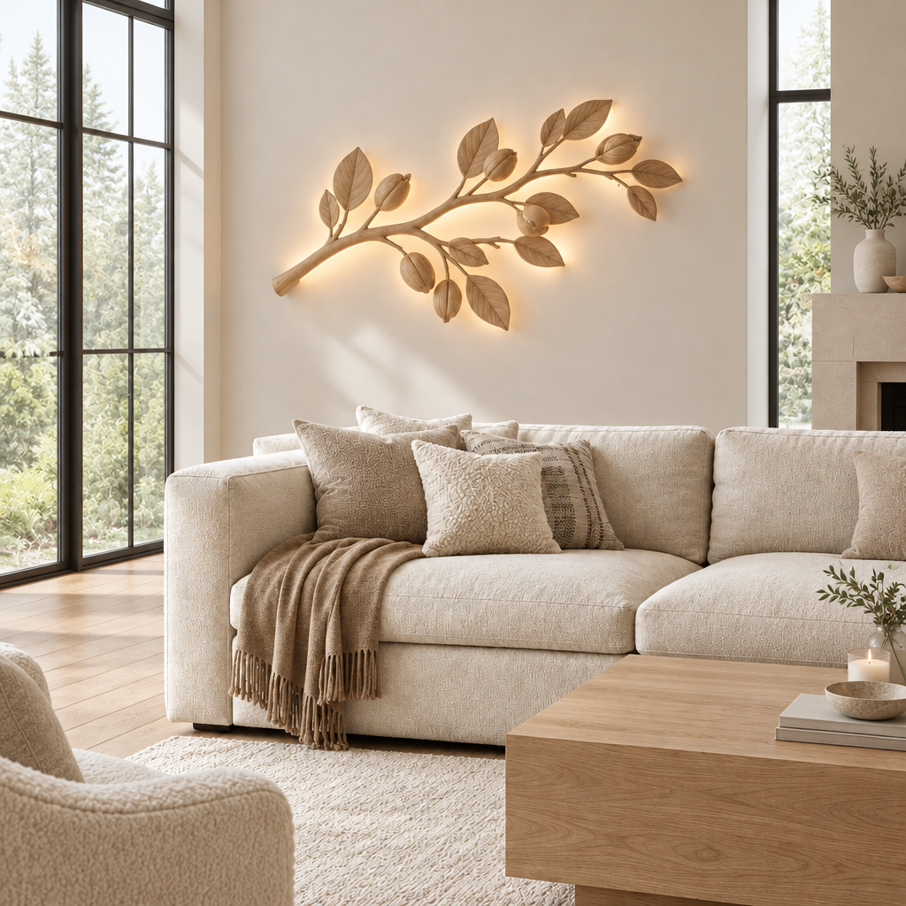 Atelier Branch LED Wall Light in Natural Oak finish