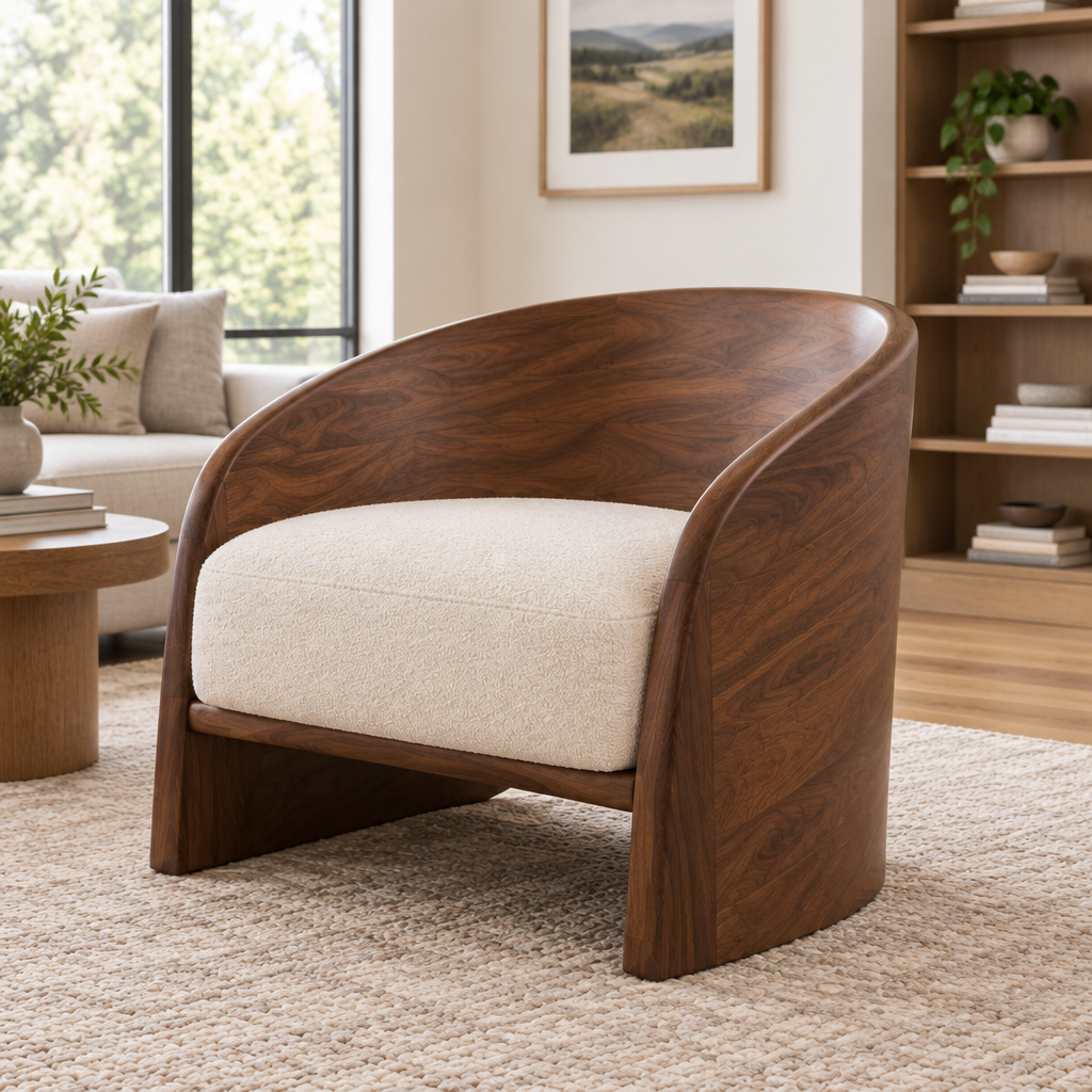 Atelier Low Barrel Lounge Chair side view