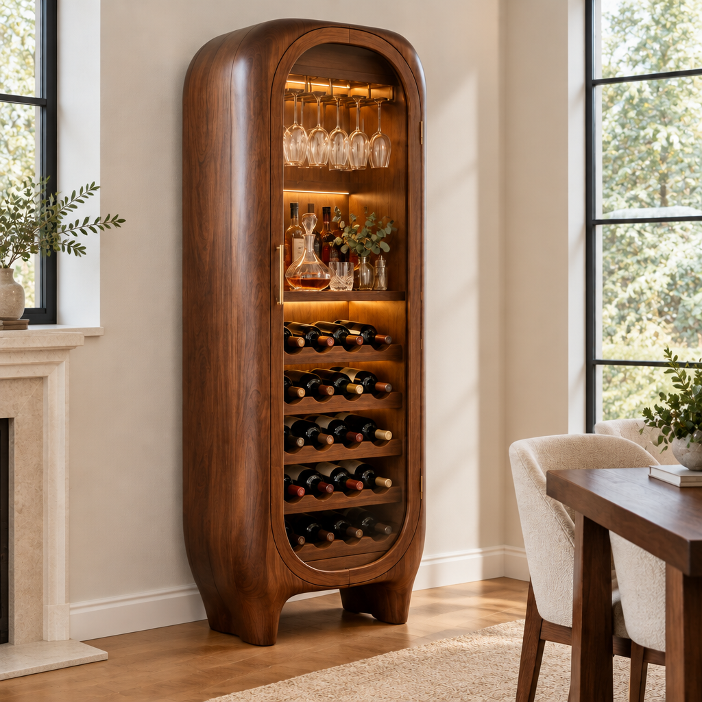 Atelier Sculpted Wine Cabinet in use