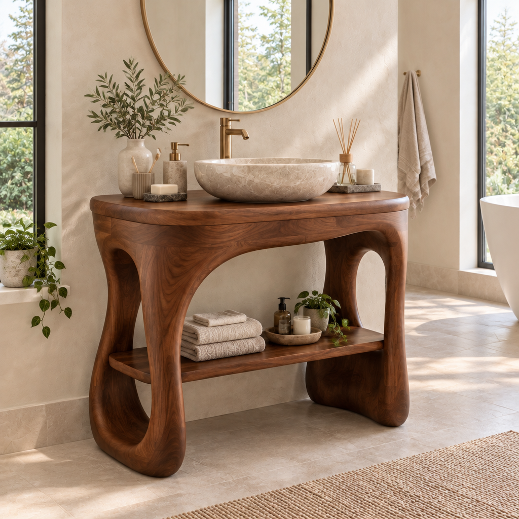 Atelier Organic Freestanding Vanity in a living space