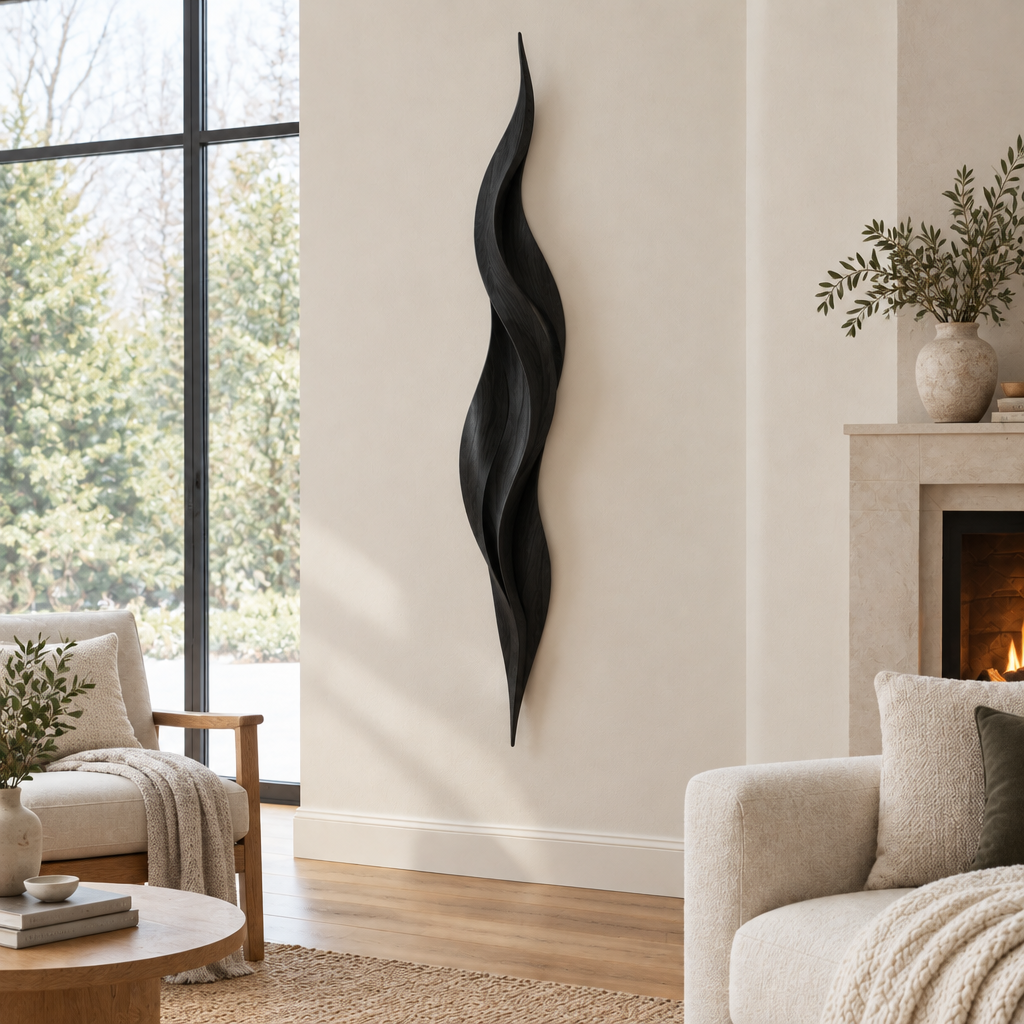 Atelier Flame Wall Light in Ebonized Black finish