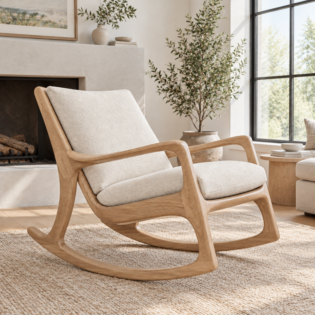 Atelier Sculpted Rocking Chair in Natural Oak finish