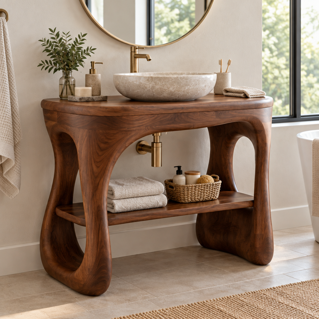 Atelier Organic Freestanding Vanity in use