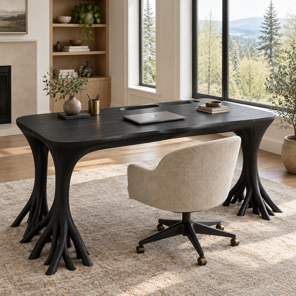 Atelier Organic Studio Desk in Ebonized Black finish