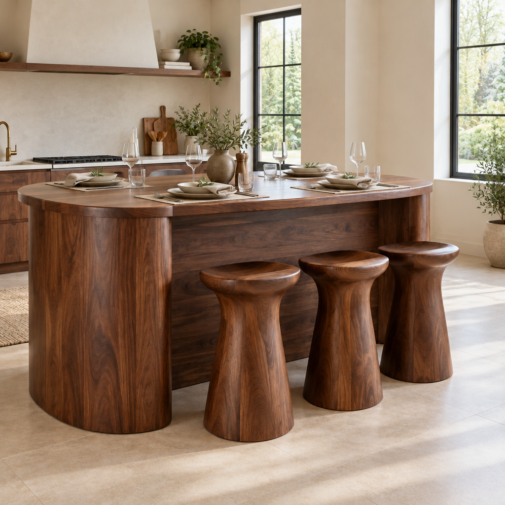 Atelier Sculpted Kitchen Island Counter in use