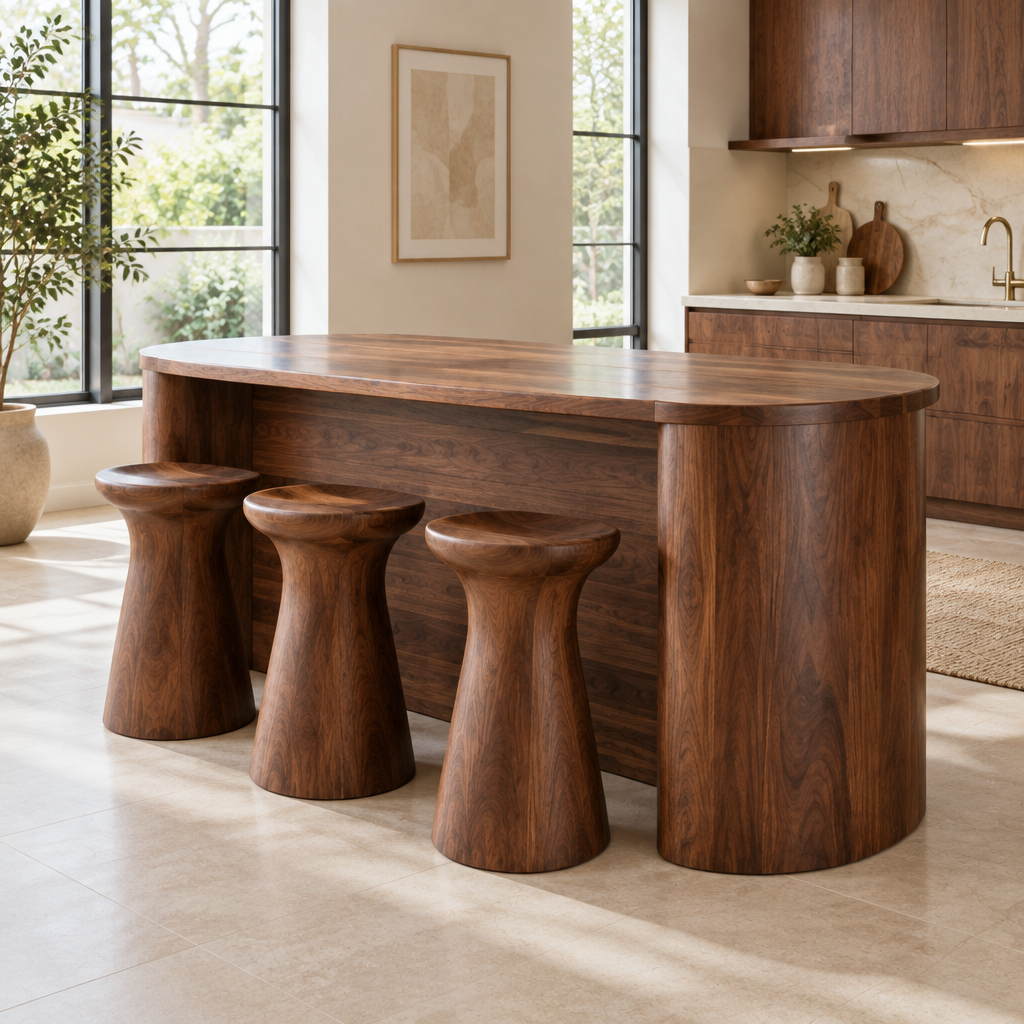 Atelier Sculpted Kitchen Island Counter side view