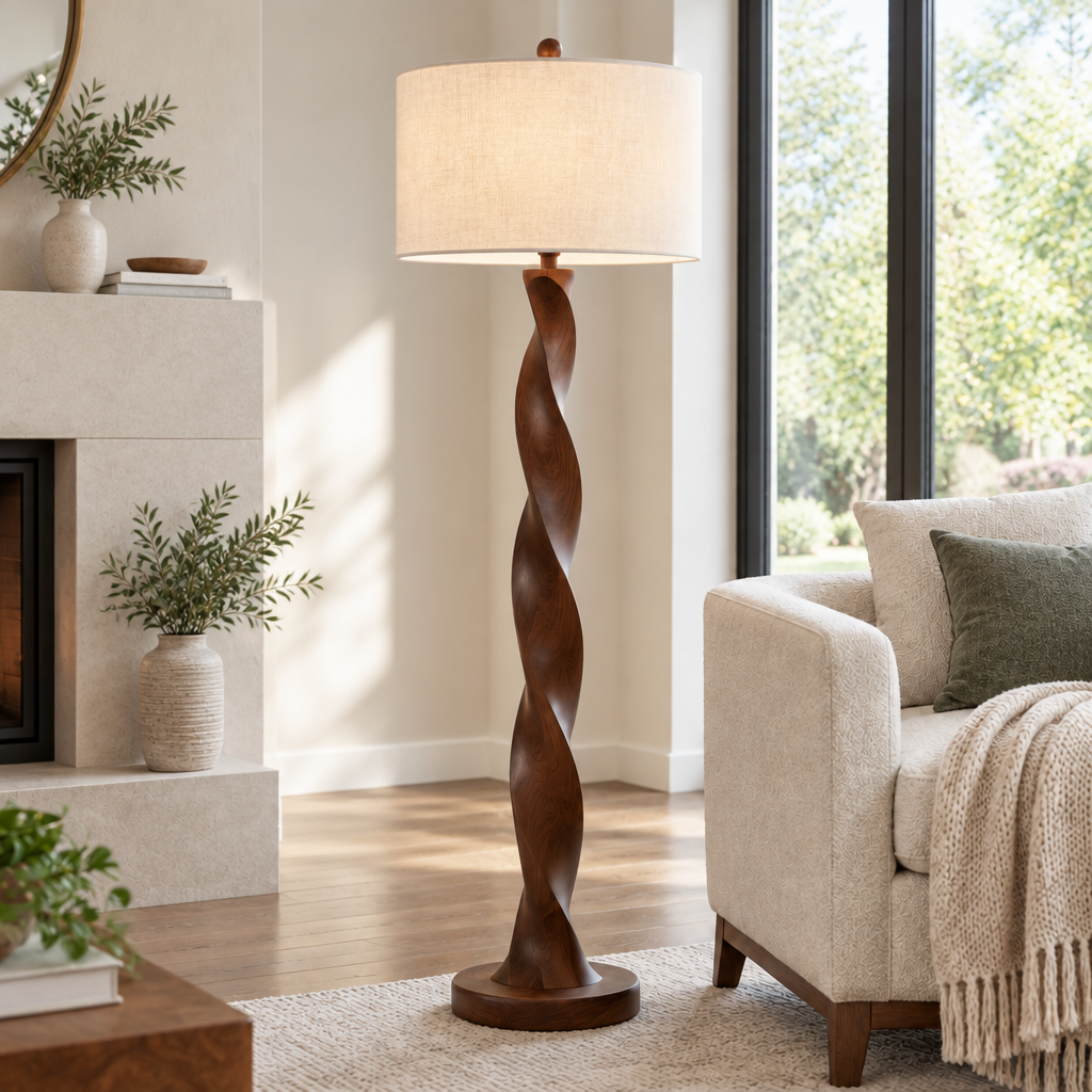 Atelier Twisted Floor Lamp in a living space