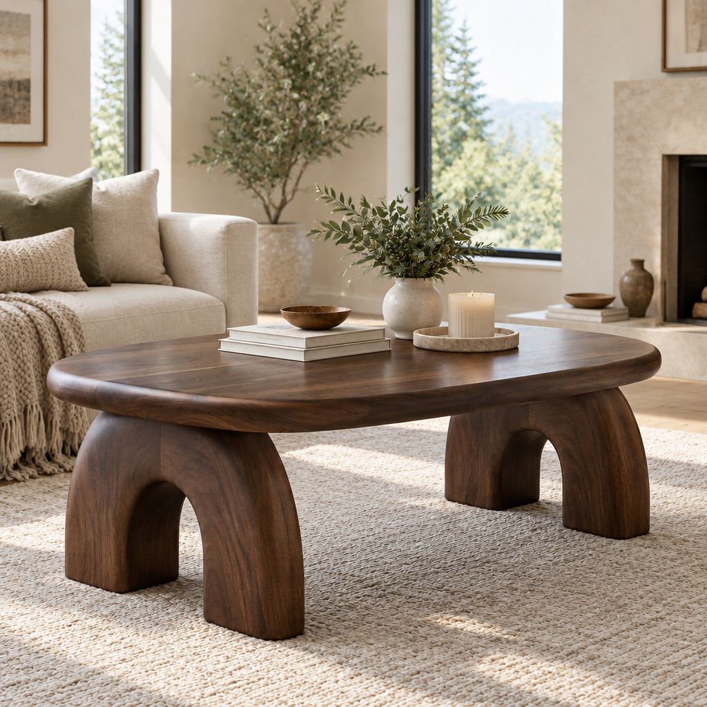 Atelier Stone-Arch Coffee Table in a living space
