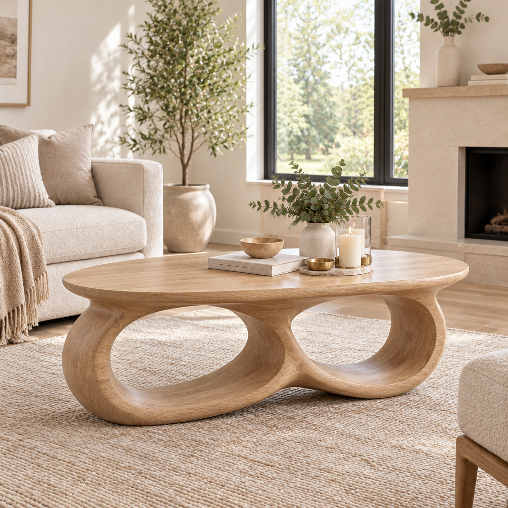 Atelier Double-Loop Coffee Table in Natural Oak finish