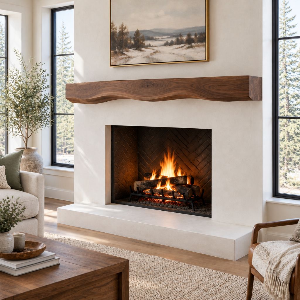 Atelier Sculpted Fireplace Mantel side view