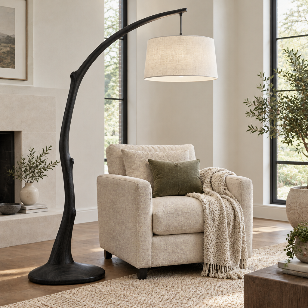 Atelier Arching Branch Floor Lamp in Ebonized Black finish
