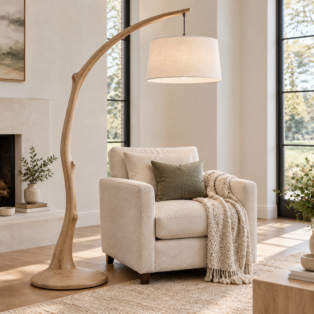 Atelier Arching Branch Floor Lamp in Natural Oak finish