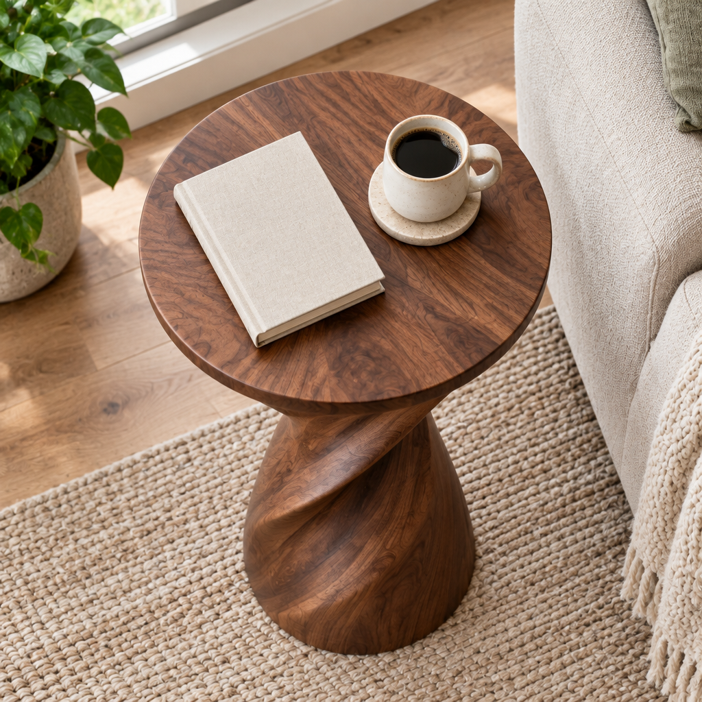 Atelier Sculpted Side Tables, Set of 2 in use