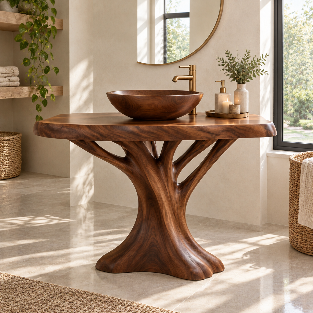 Atelier Tree-Leg Vanity in a living space