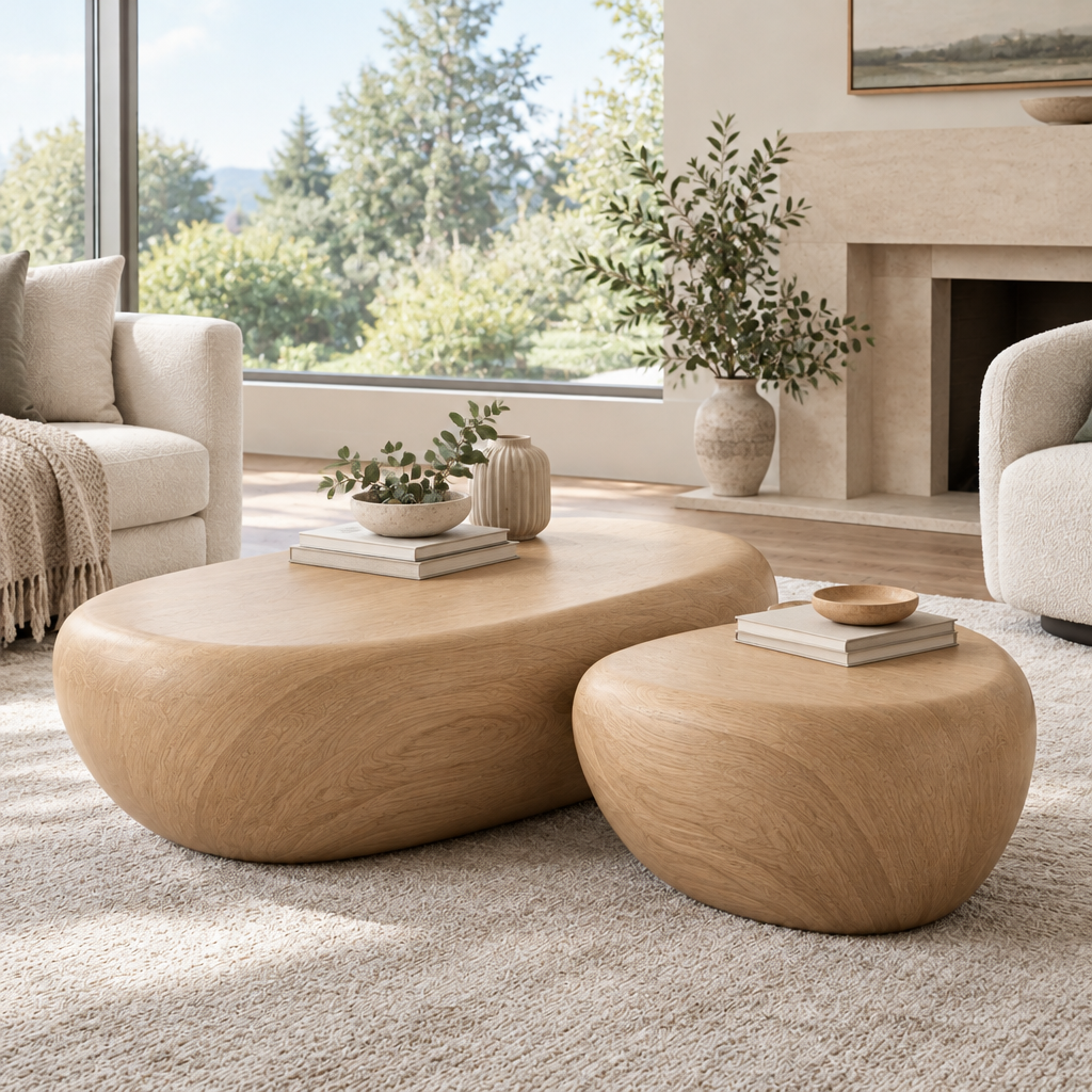 Atelier Pebble Nesting Coffee Tables in Natural Oak finish