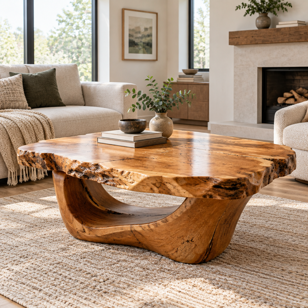 Riverbend Live-Edge Cradle Coffee Table side view