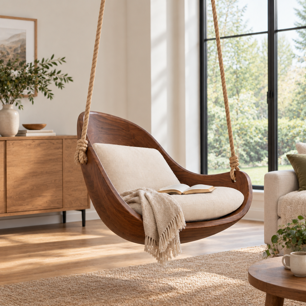 Atelier Hanging Lounge Swing in use