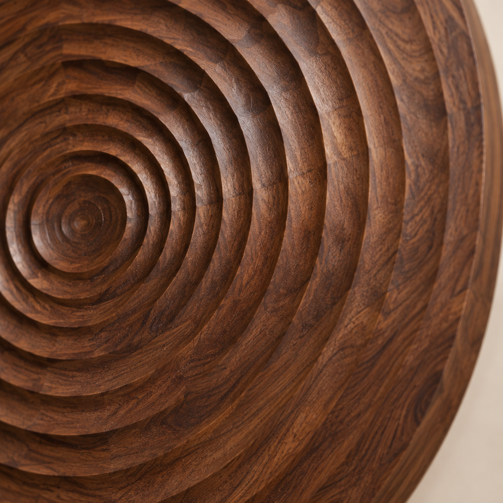 Atelier Ripple Circle Wall Art wood grain close-up