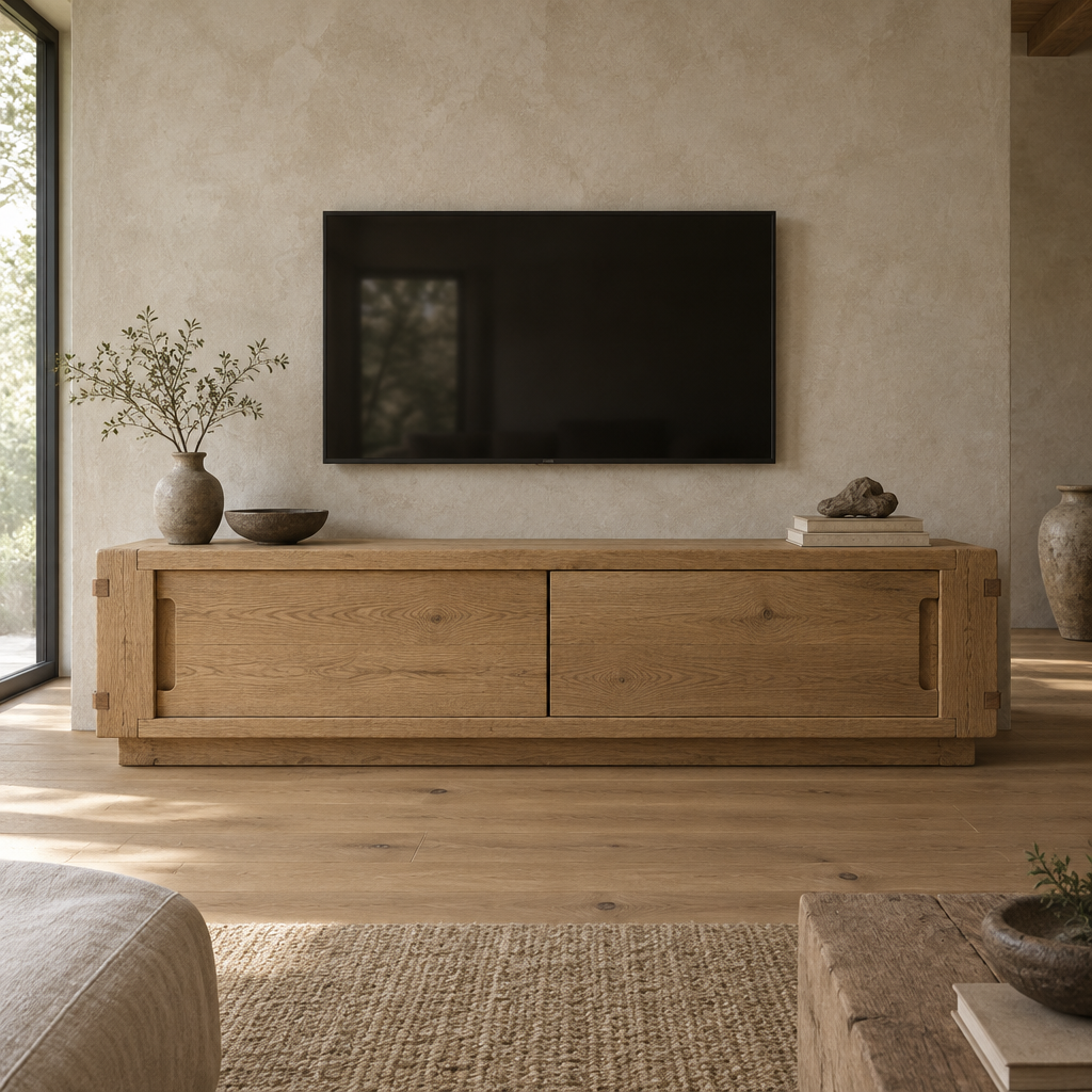 Basalt Solid Oak Media Cabinet