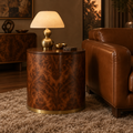 Sable Burl Drum Side Table