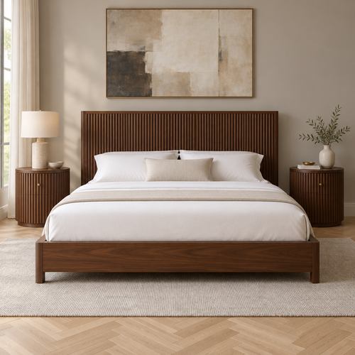 Arden Fluted Headboard Bed