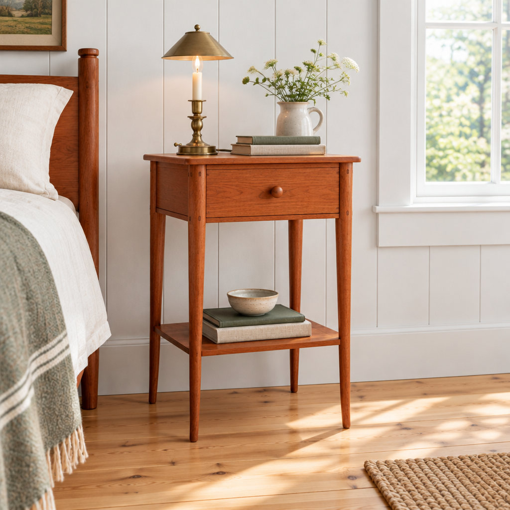Linden Shaker Nightstand side view