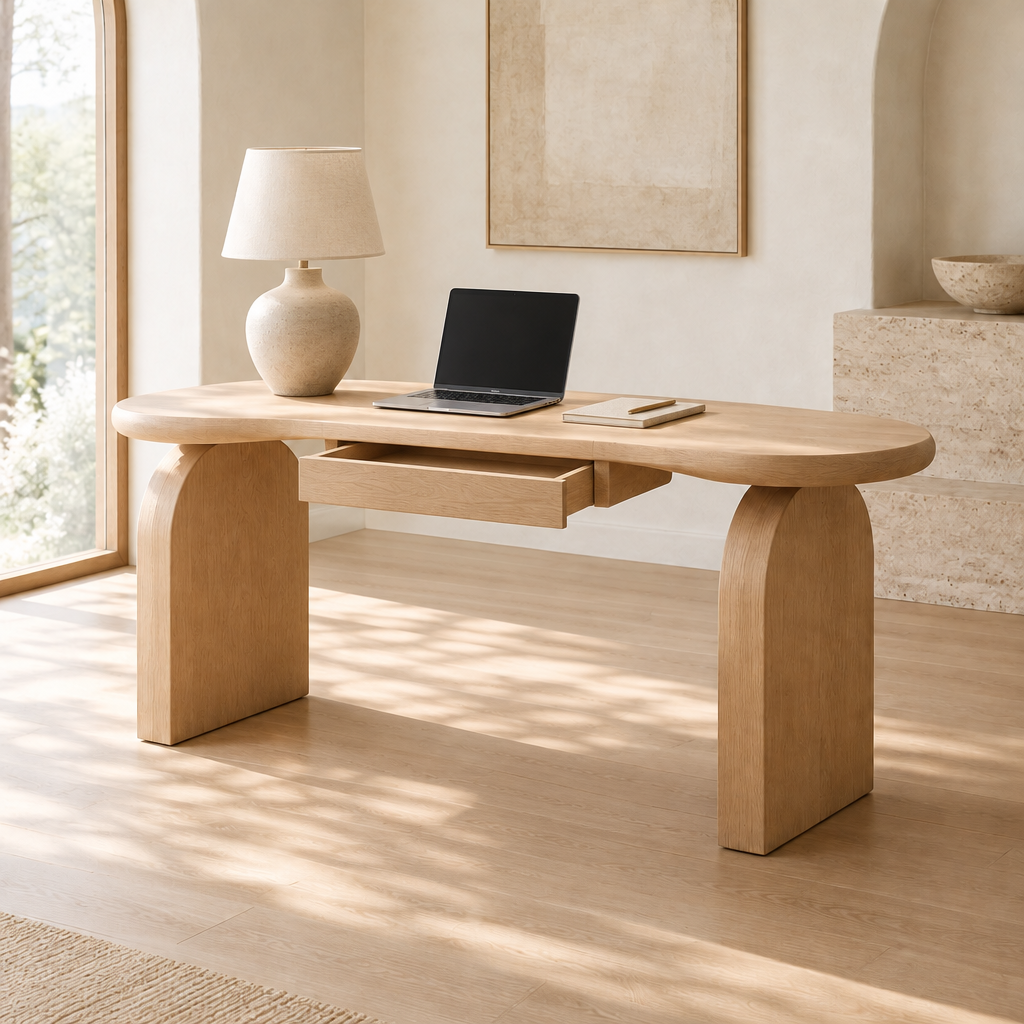 Cove Arc Writing Desk in use