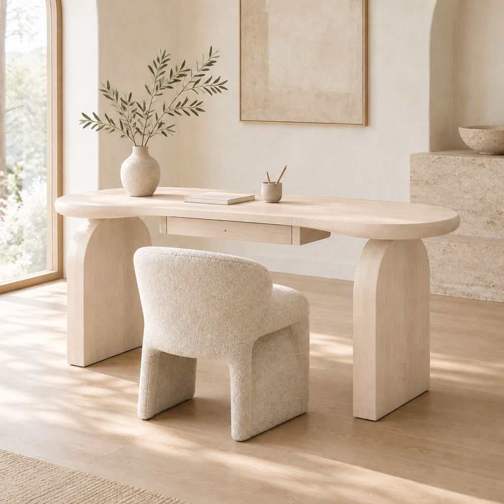 Cove Arc Writing Desk in Bleached Oak finish