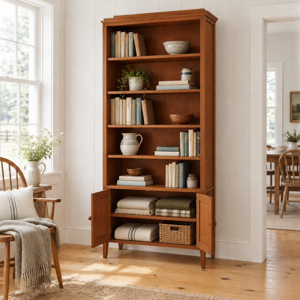 Linden Shaker Bookcase in use