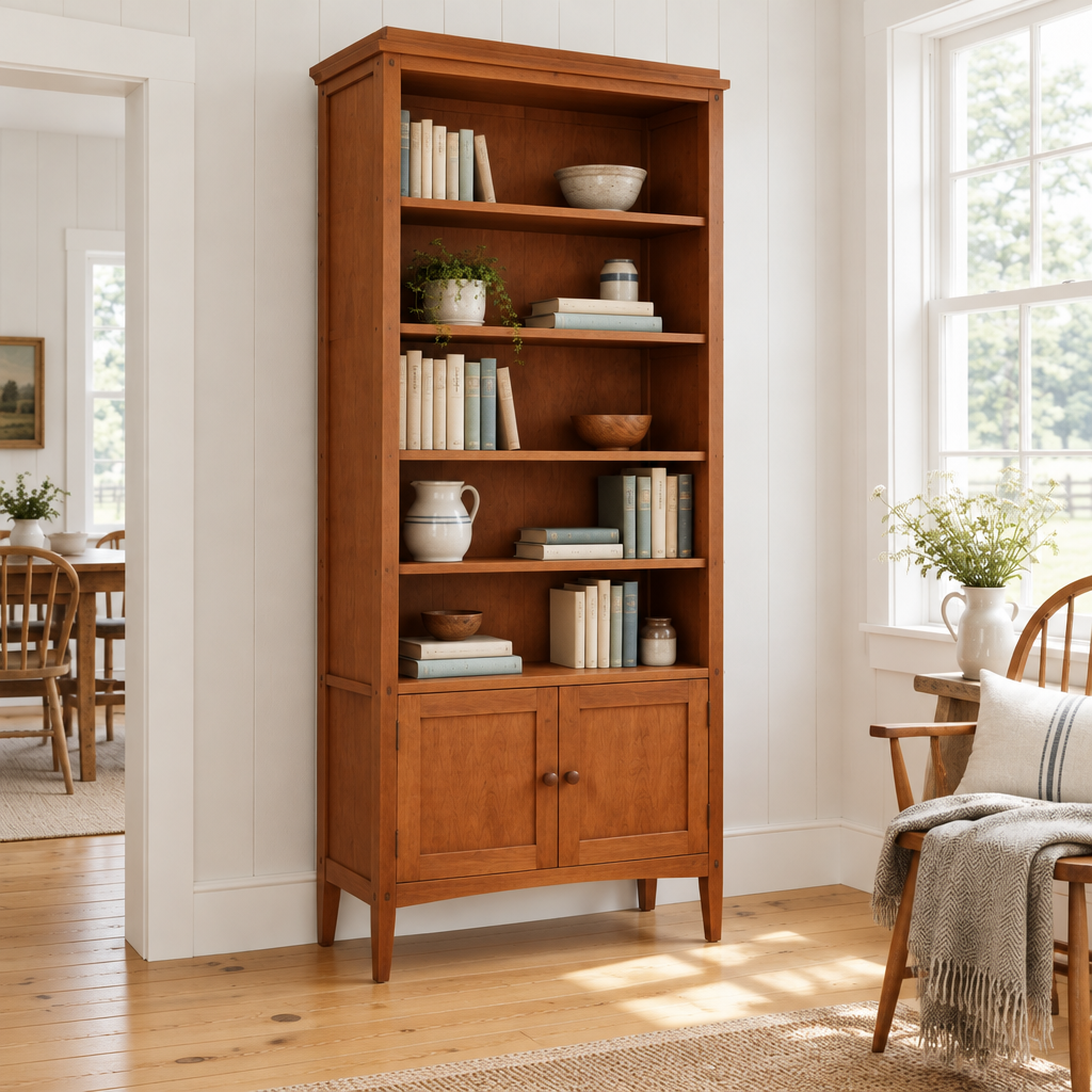 Linden Shaker Bookcase side view