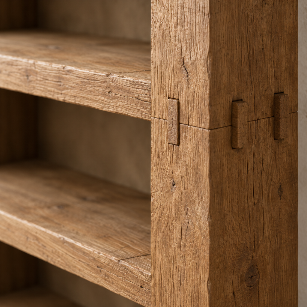 Basalt Open Bookcase wood grain close-up