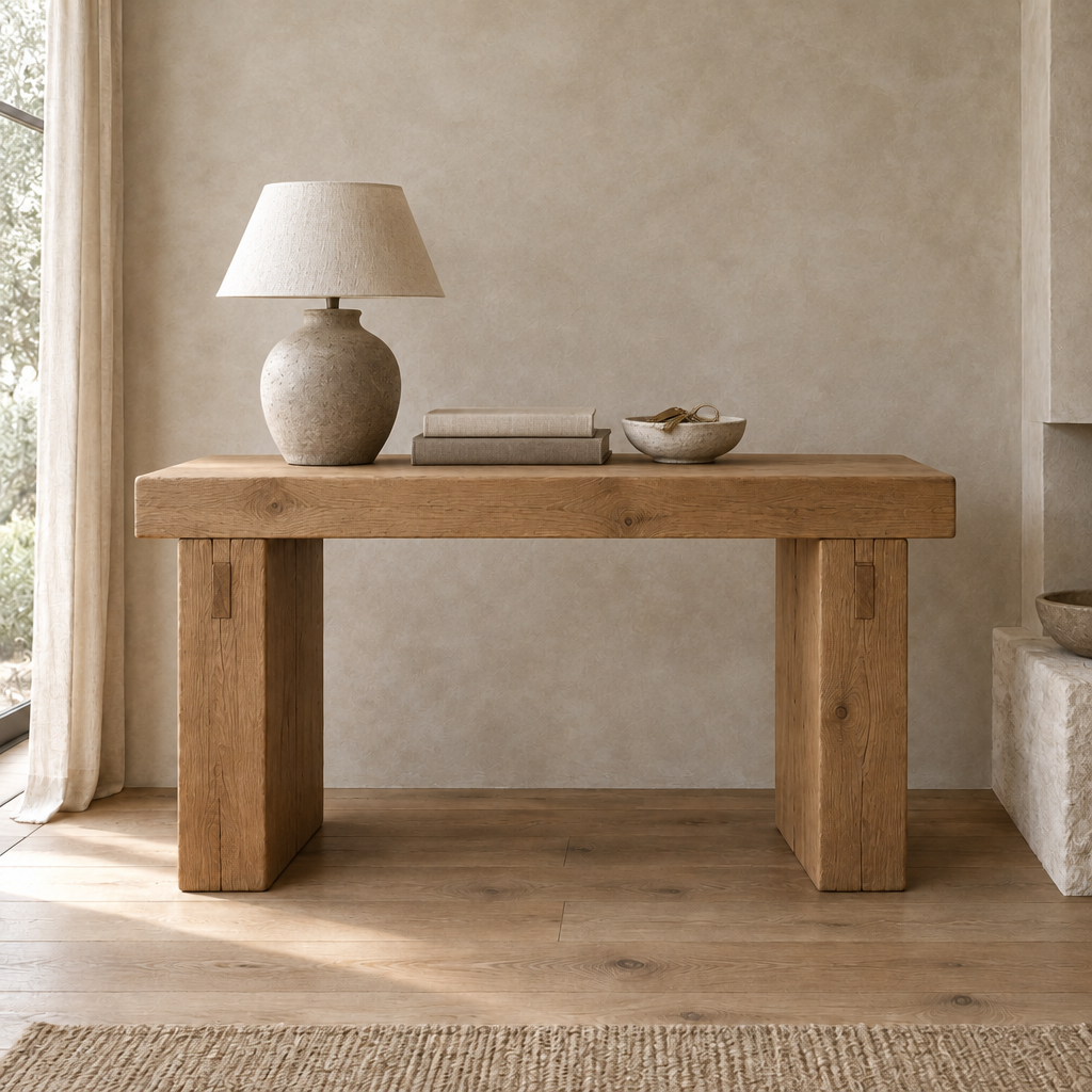 Basalt Monolith Console Table in use