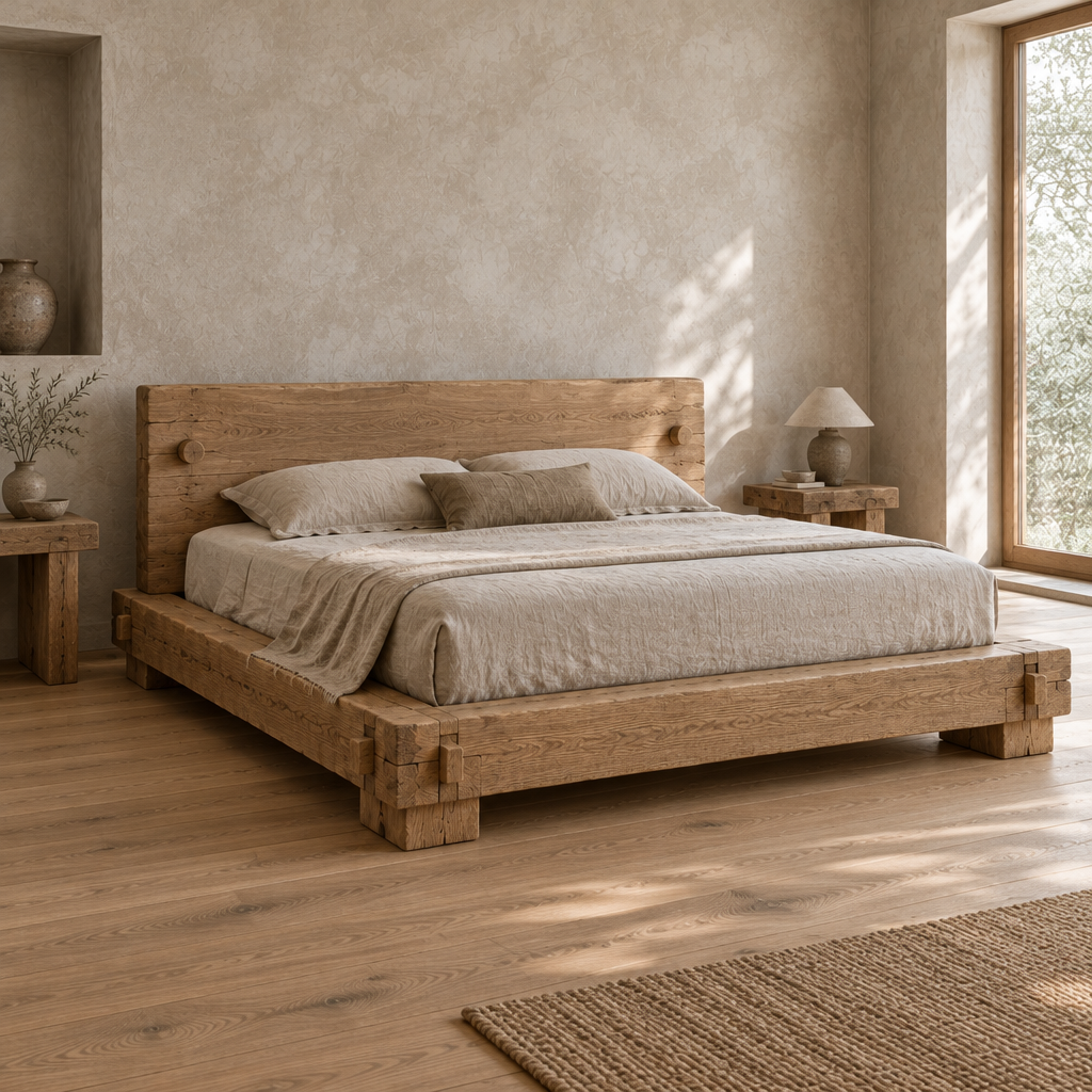 Basalt Plinth Bed side view