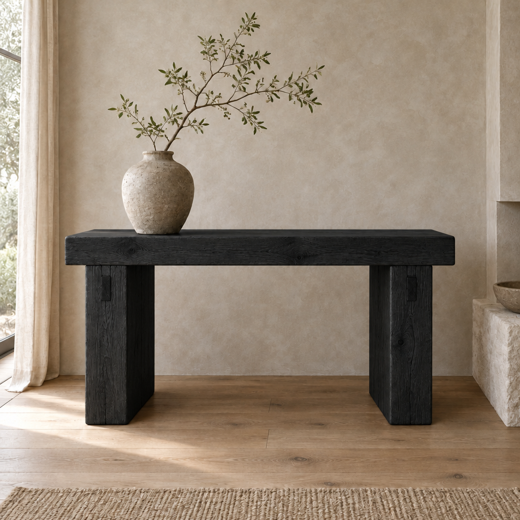 Basalt Monolith Console Table in Ebonized Oak finish
