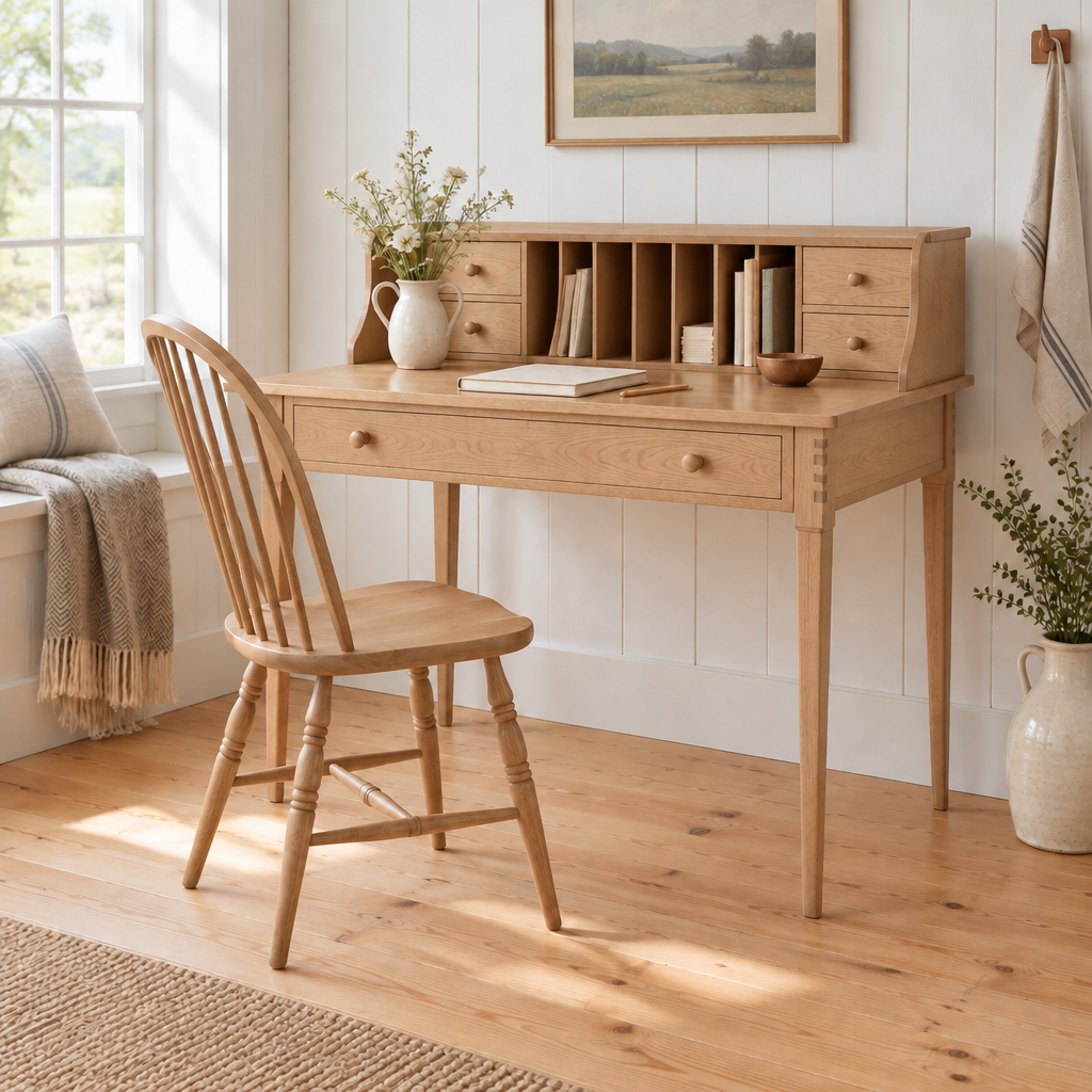 Linden Shaker Writing Desk in Natural White Oak finish
