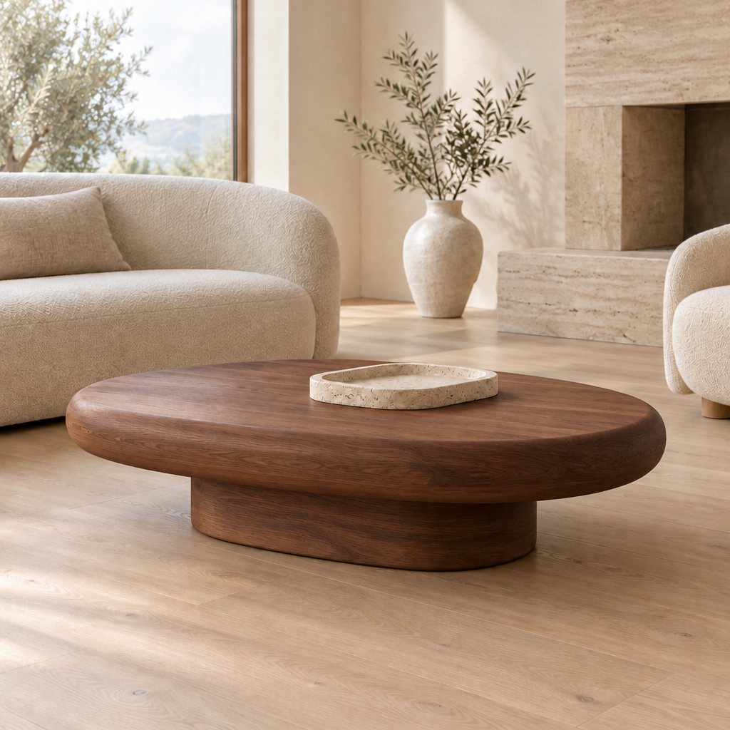 Cove Oval Coffee Table in Walnut finish