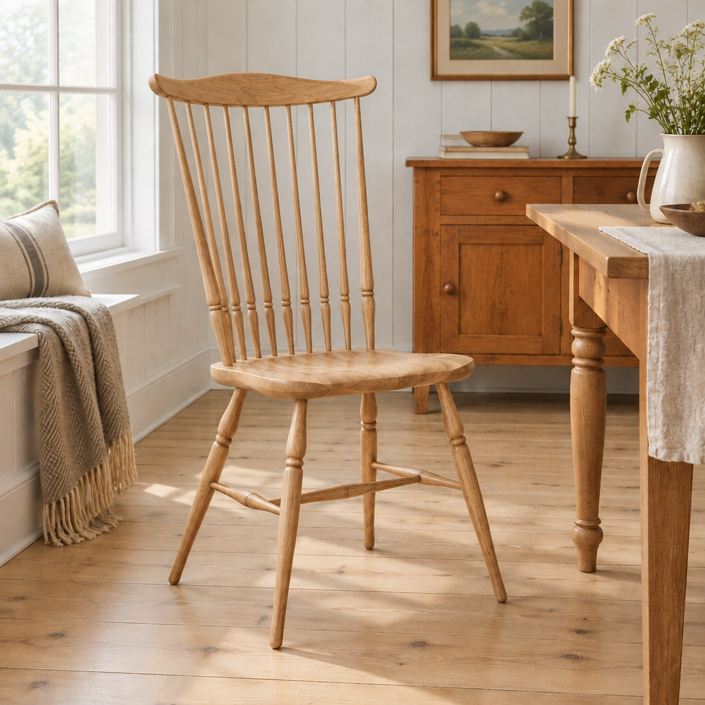 Linden Windsor Spindle Dining Chair in Natural White Oak finish