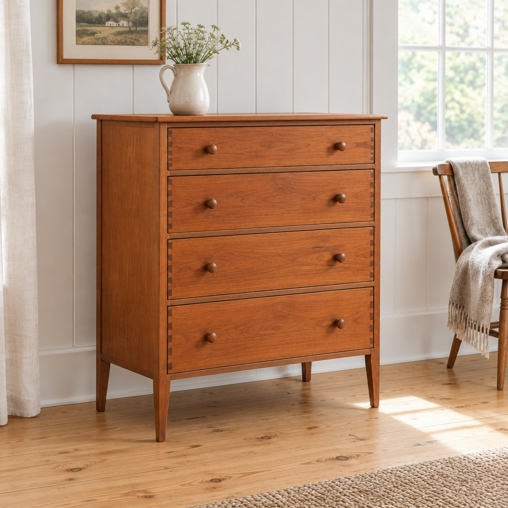 Linden Shaker Four-Drawer Dresser side view