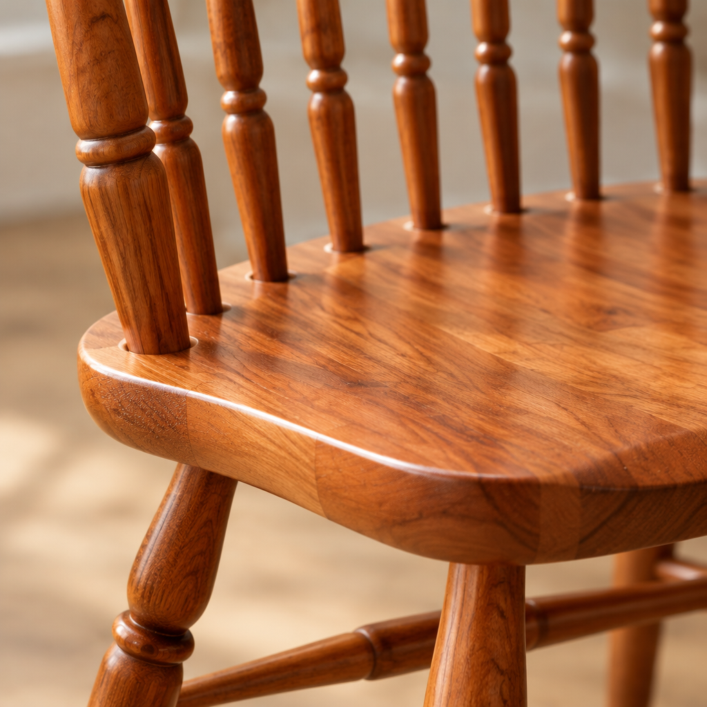 Linden Windsor Spindle Dining Chair wood grain close-up