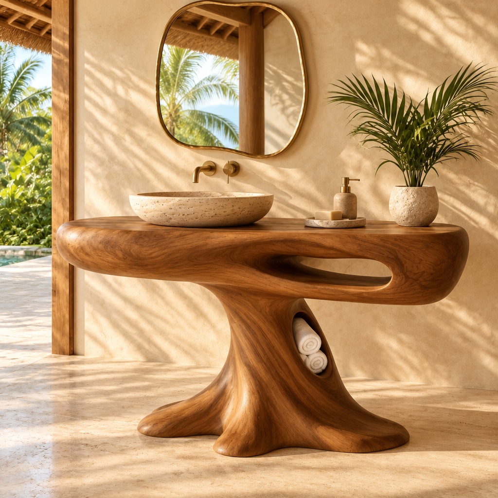 Solana Palm-Root Pedestal Vanity