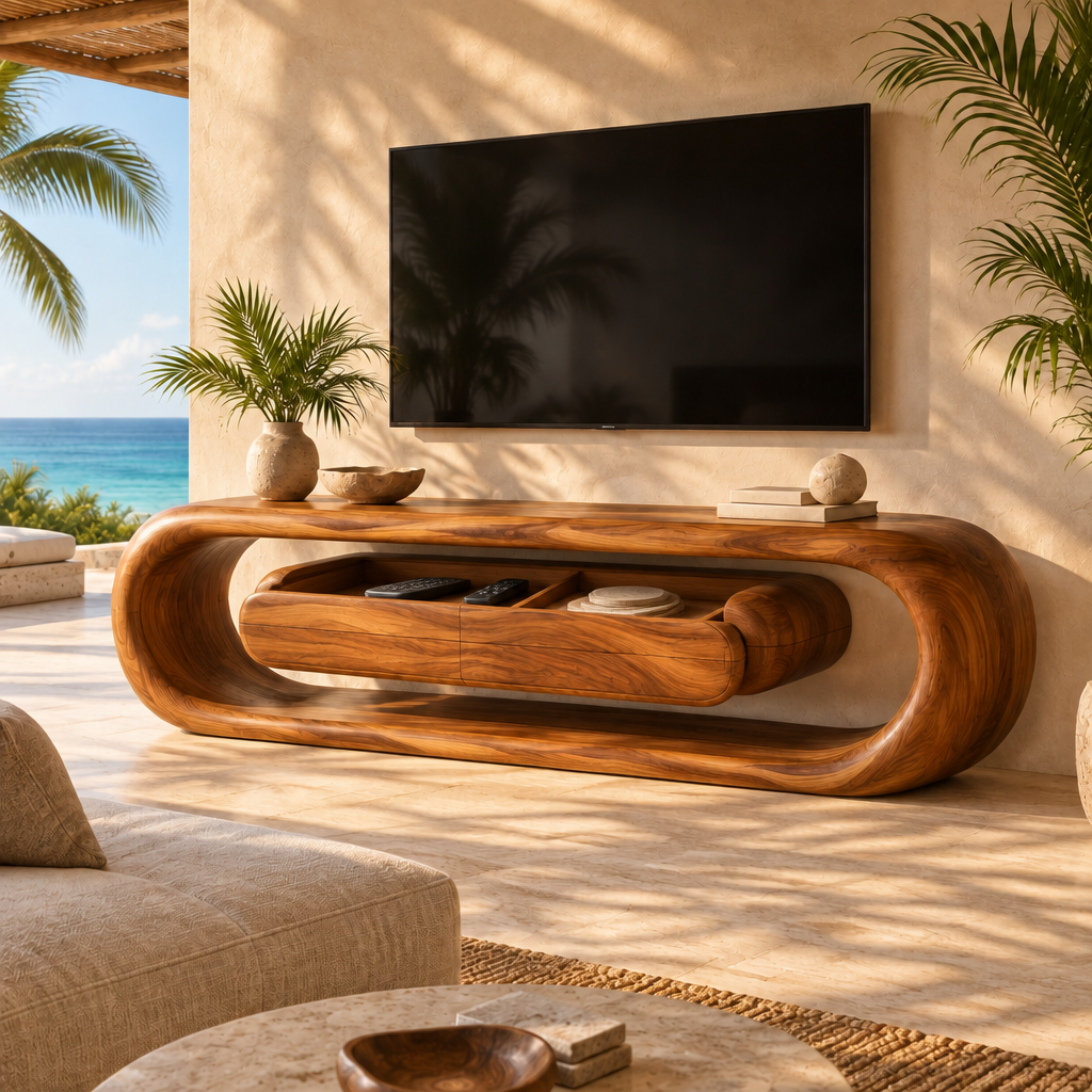 Solana Ribbon Loop Media Console in use