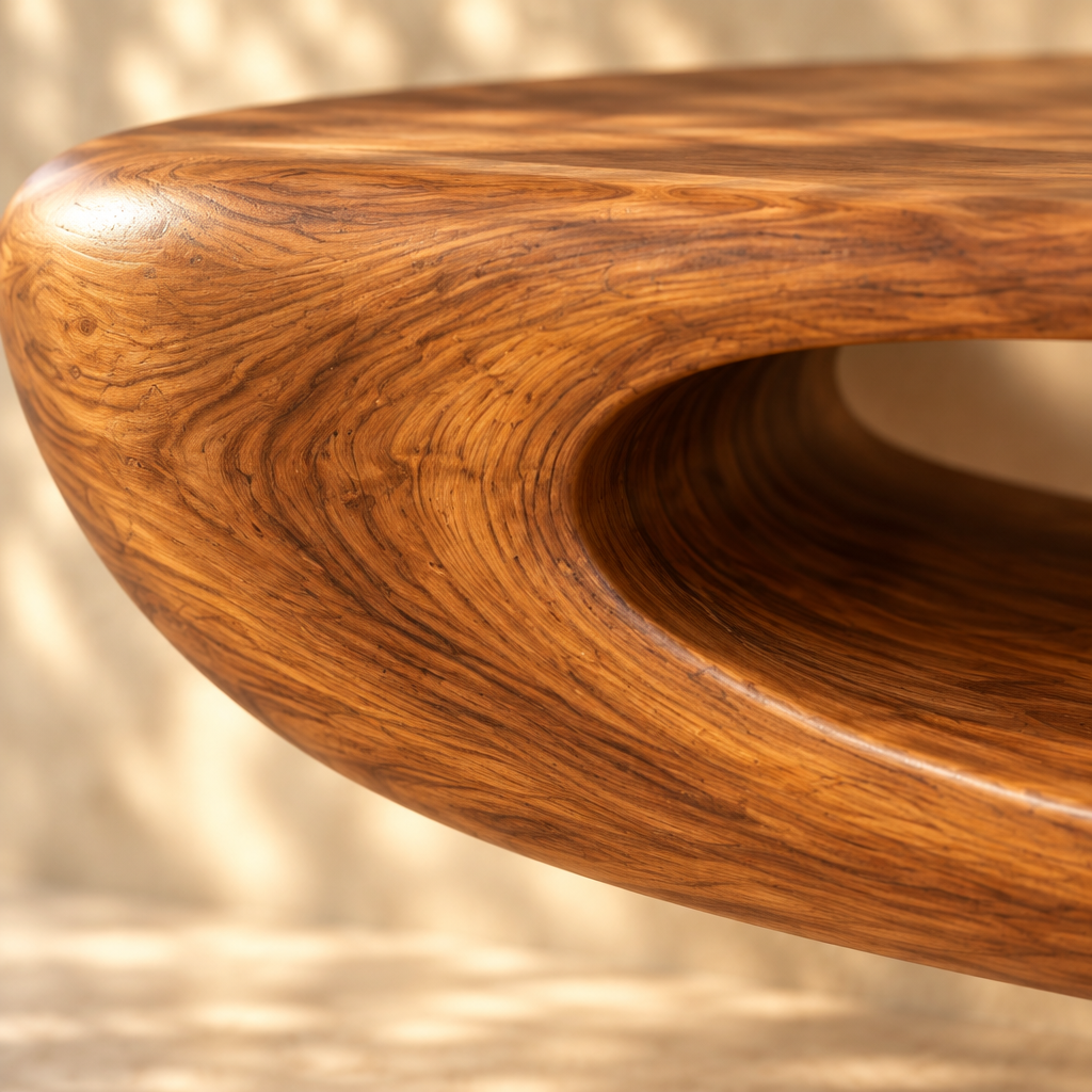 Solana Sea-Cave Vanity teak grain close-up