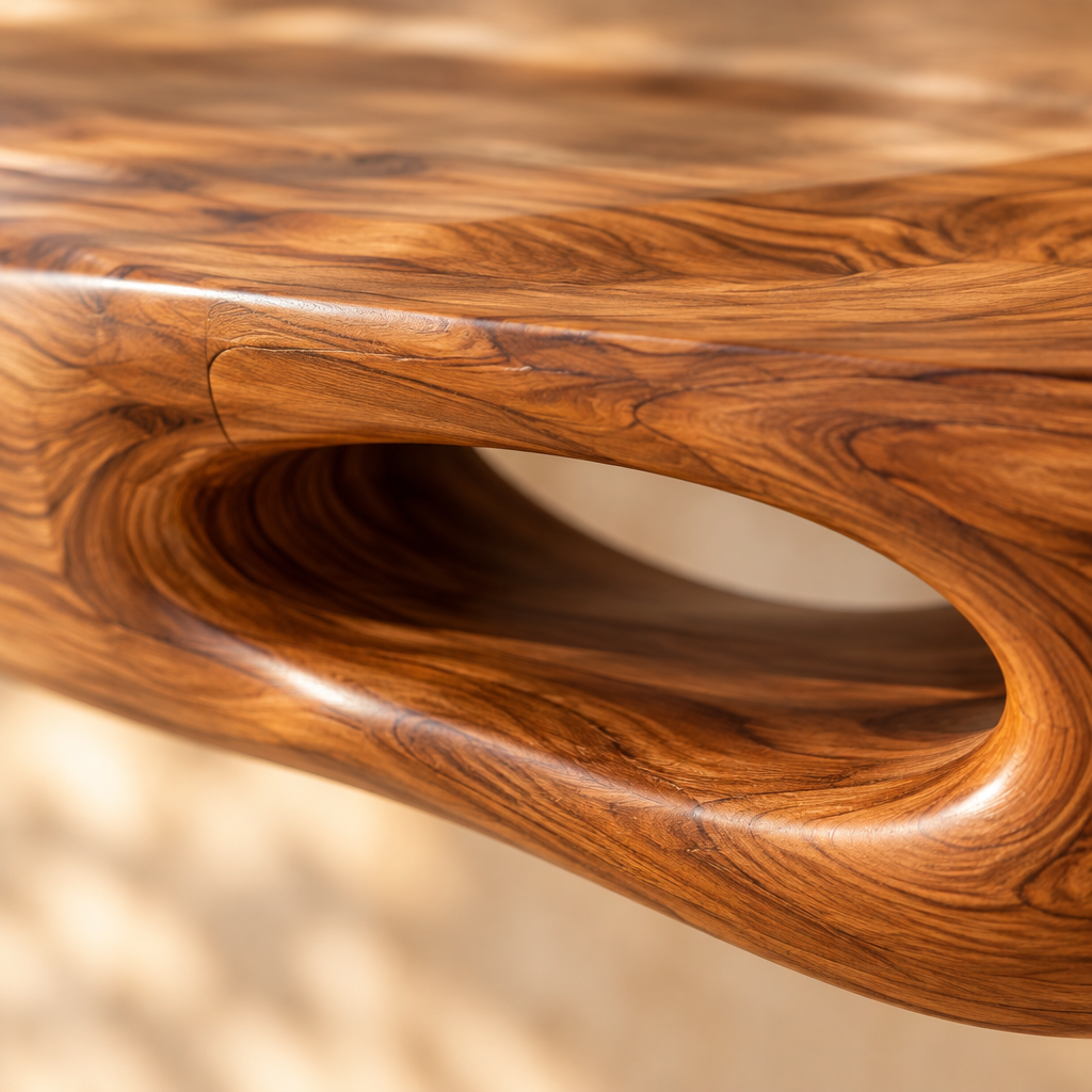 Solana Manta Double Vanity teak grain close-up